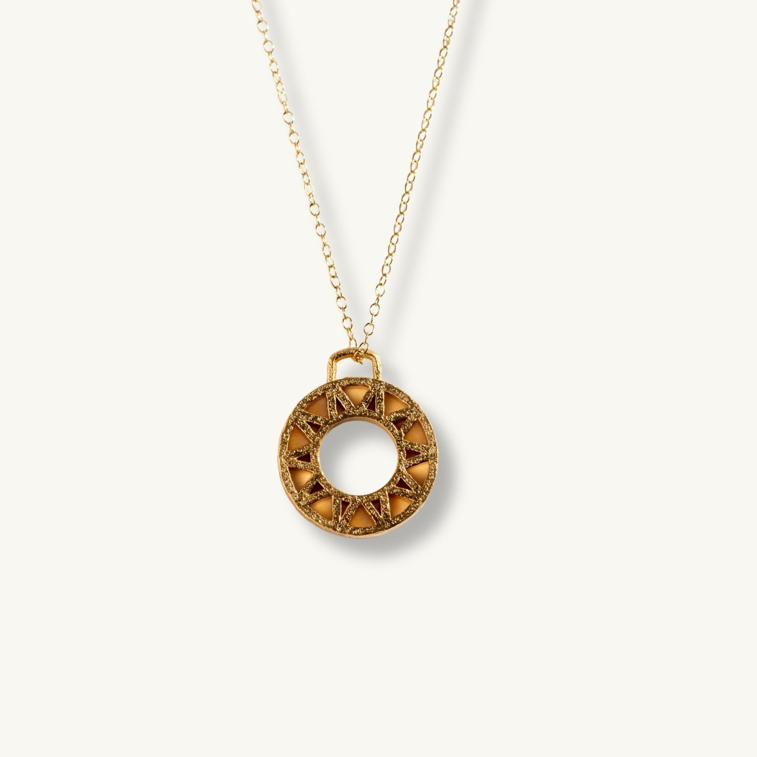 Geometric Gold Pendant Necklace