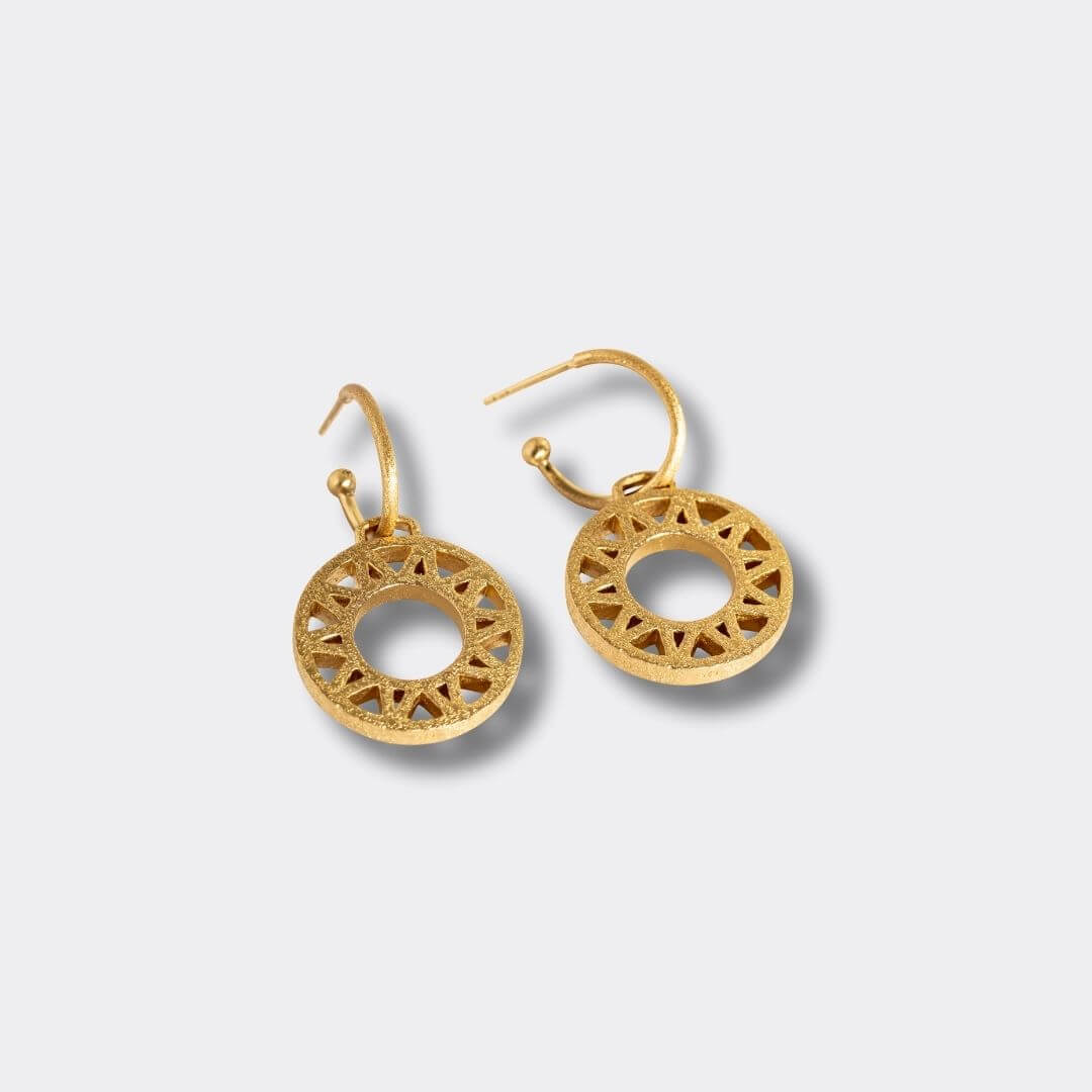Geometric Statement Gold Hoop Earrings