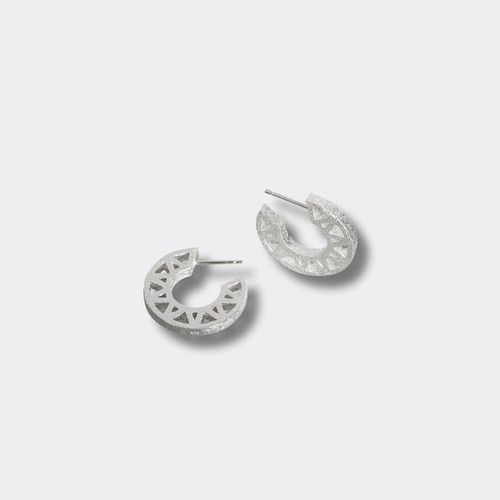 Geometric Silver Hoop Earrings