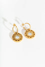 Geometric Mother of Pearl Gold Hoop Earrings