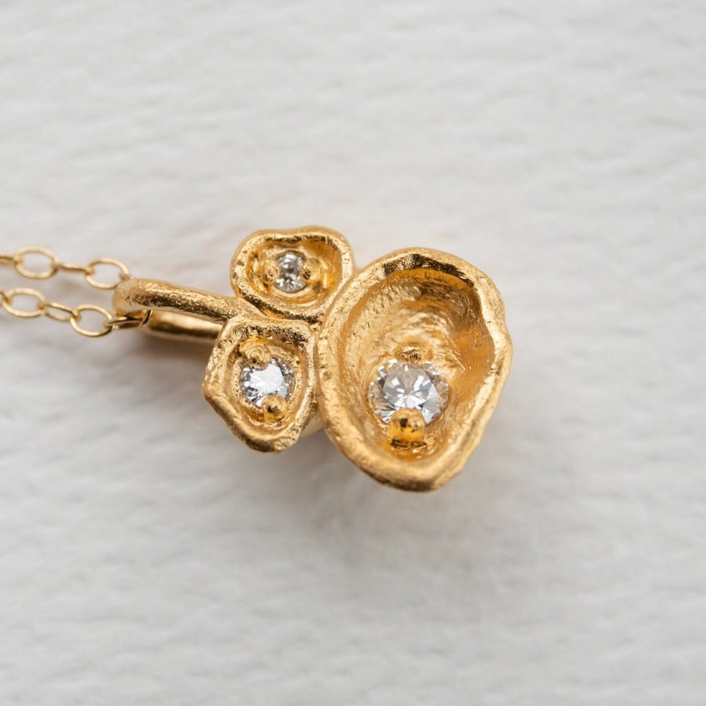 Lab Grown Diamond Gold Drop Pendant Necklace - Claire Hill Designs