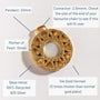 Geometric Mother of Pearl Disc Pendant - Gold (Pendant Only No Chain)