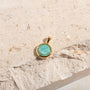 Amazonite Disc Pendant - Gold