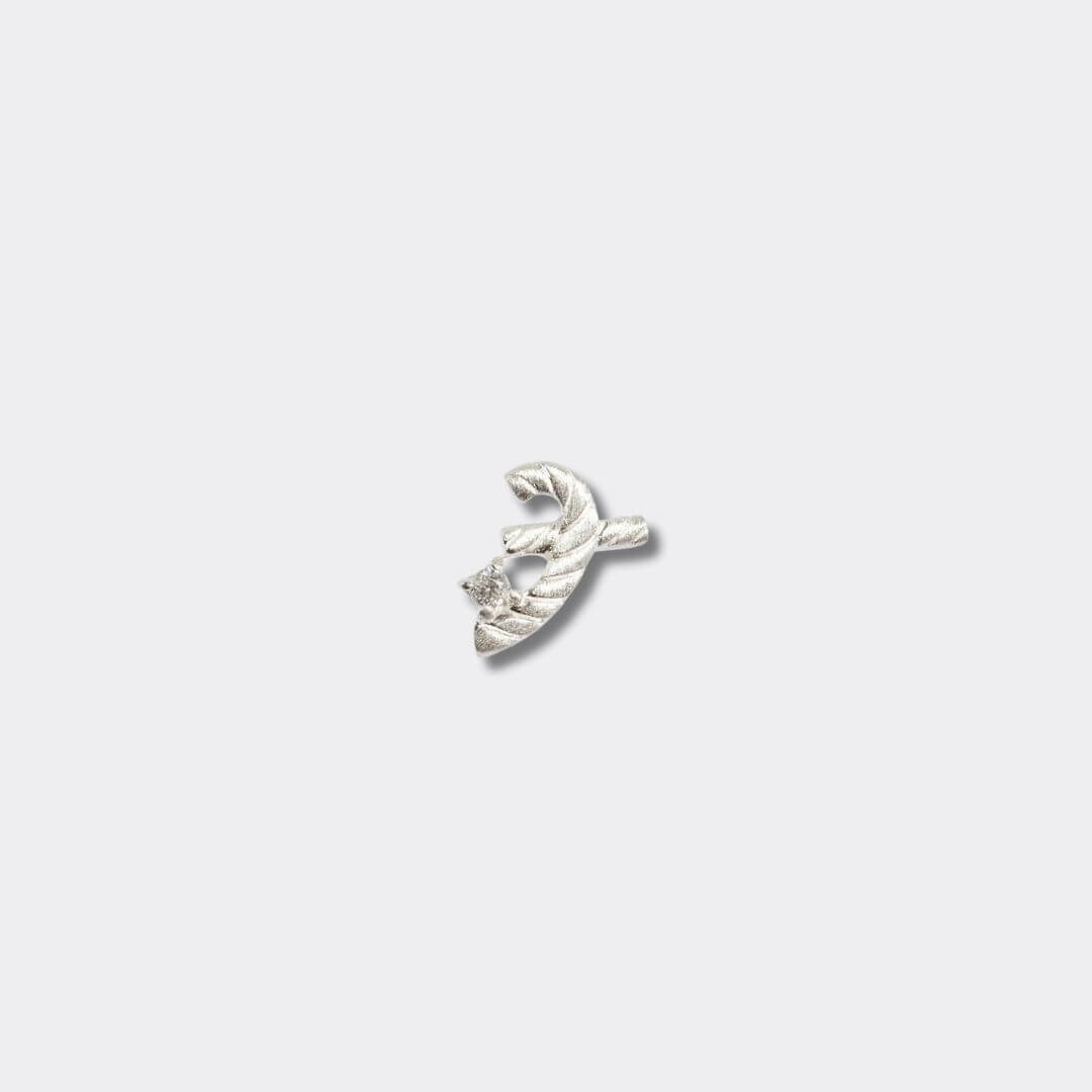 Great Silver Shorthand Stud Earring