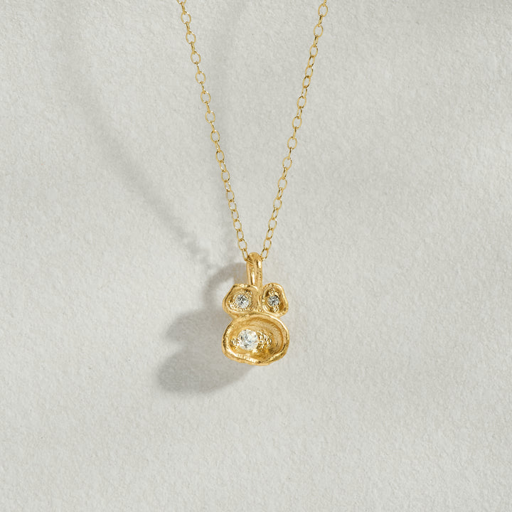 Lab-Grown Diamond Lichen Pendant Gold Necklace