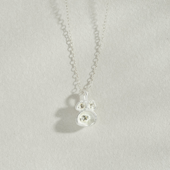 Lab-Grown Diamond Lichen Pendant Silver Necklace