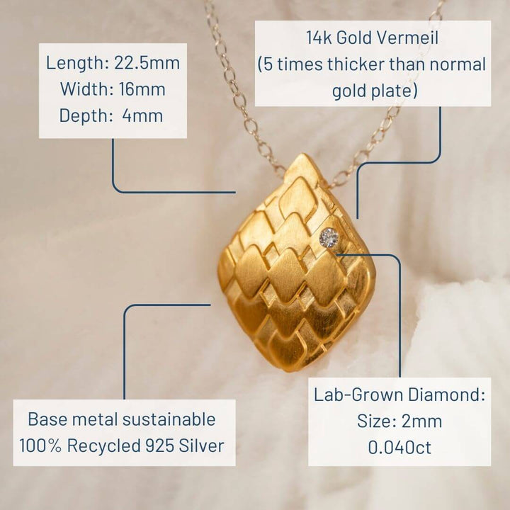 Lab Grown Diamond Gold Vermeil Necklace
