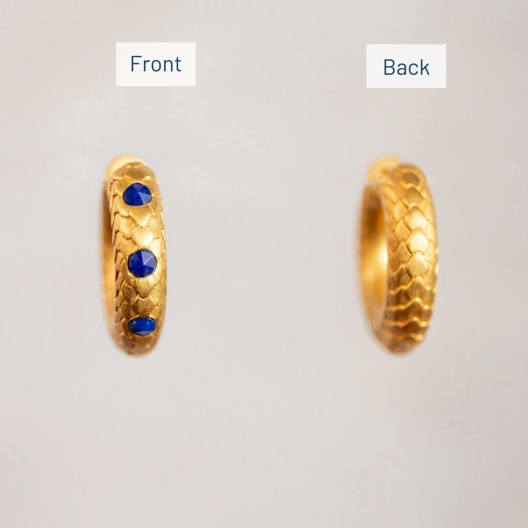 Lapis Lazuli Gold Vermeil Huggie Hoops Reversible
