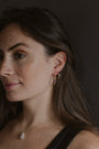Lapis Lazuli Lichen Branch Gold Large Hoops