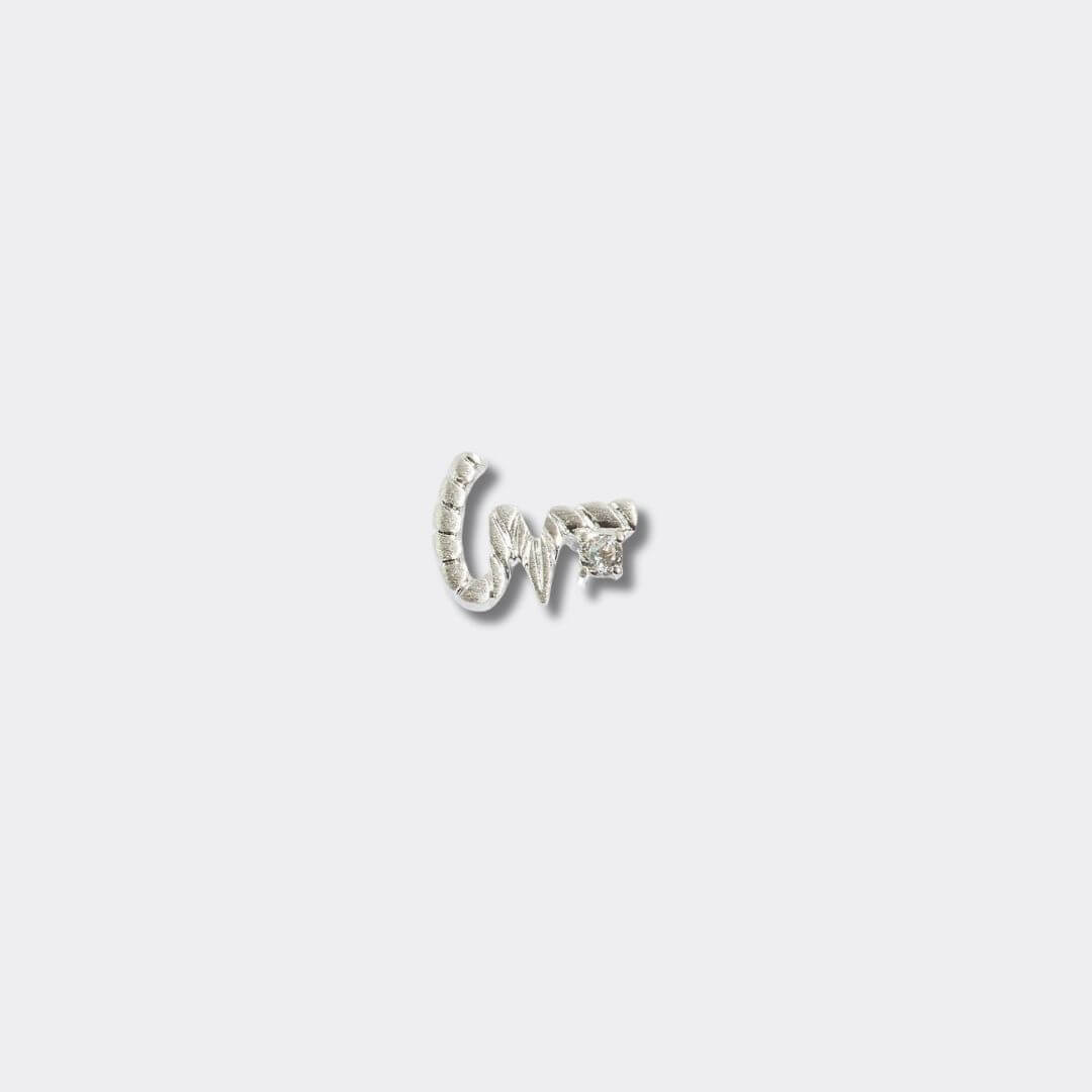 Loved Silver Shorthand Stud Earring