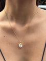model wears Pearl Gold Vermeil Lichen Pendant Necklace
