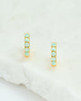 Moon Yellow Opal Gold Huggie Earrings