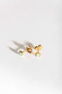 Moon yellow opal gold stud earrings 