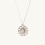 Mother of Pearl Silver Geometric Disc Necklace