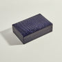 Navy leather jewellery case