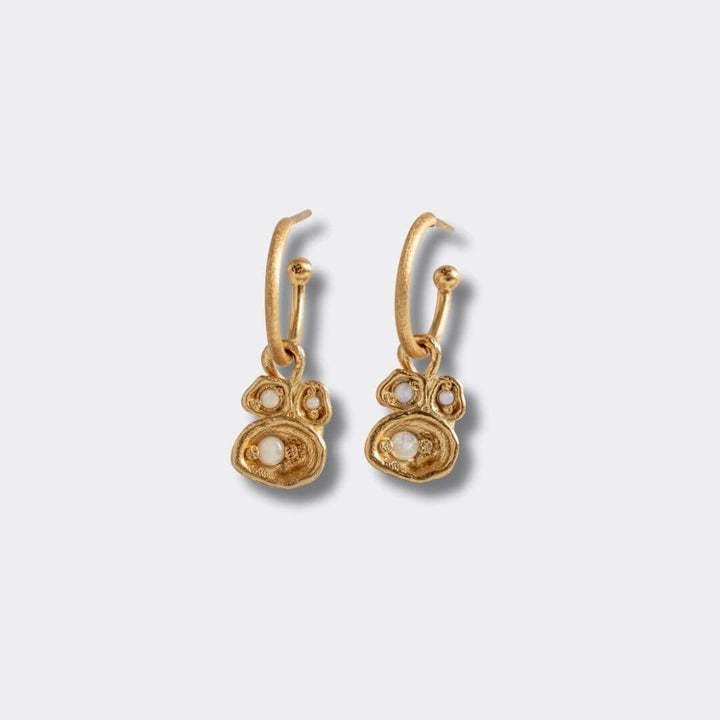 Opal Gold Lichen Hoop Earrings