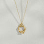 Opal Gold Circle Necklace (Small)