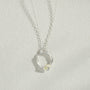 Opal Silver Circle Necklace (Small)