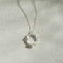 Peridot Silver Circle Necklace (Large)