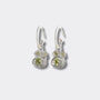 Peridot Silver Lichen Hoop Earrings