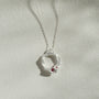 Ruby Silver Circle Necklace (Large)