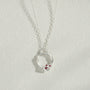Ruby Silver Circle Necklace (Small)
