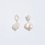 Pearl Silver Lichen Drop Earrings