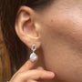 model wears Pearl Silver Lichen Drop Earrings
