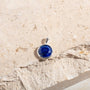 Lapis Lazuli Disc Pendant - Silver (Pendant Only No Chain)