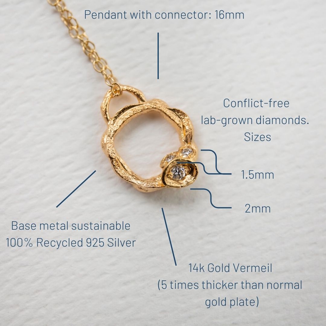 Lab Grown Diamond Gold Vermeil Eternity Necklace - Small