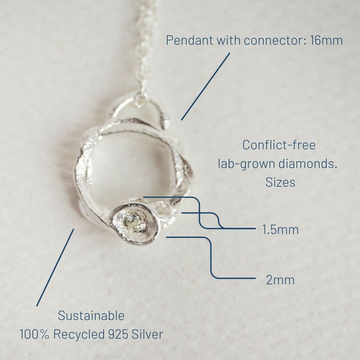 Lab Grown Diamond Silver Eternity Necklace - Small