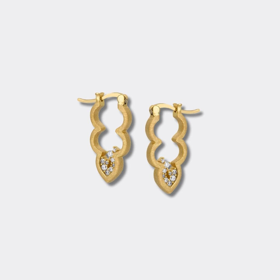 Sparkly Gold Cloud Hoop Earrings