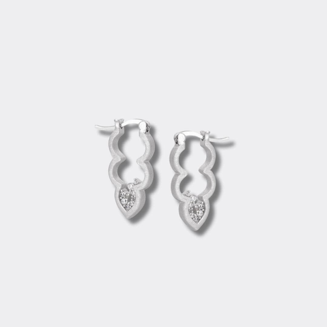 Sparkly Silver Cloud Hoop Earrings