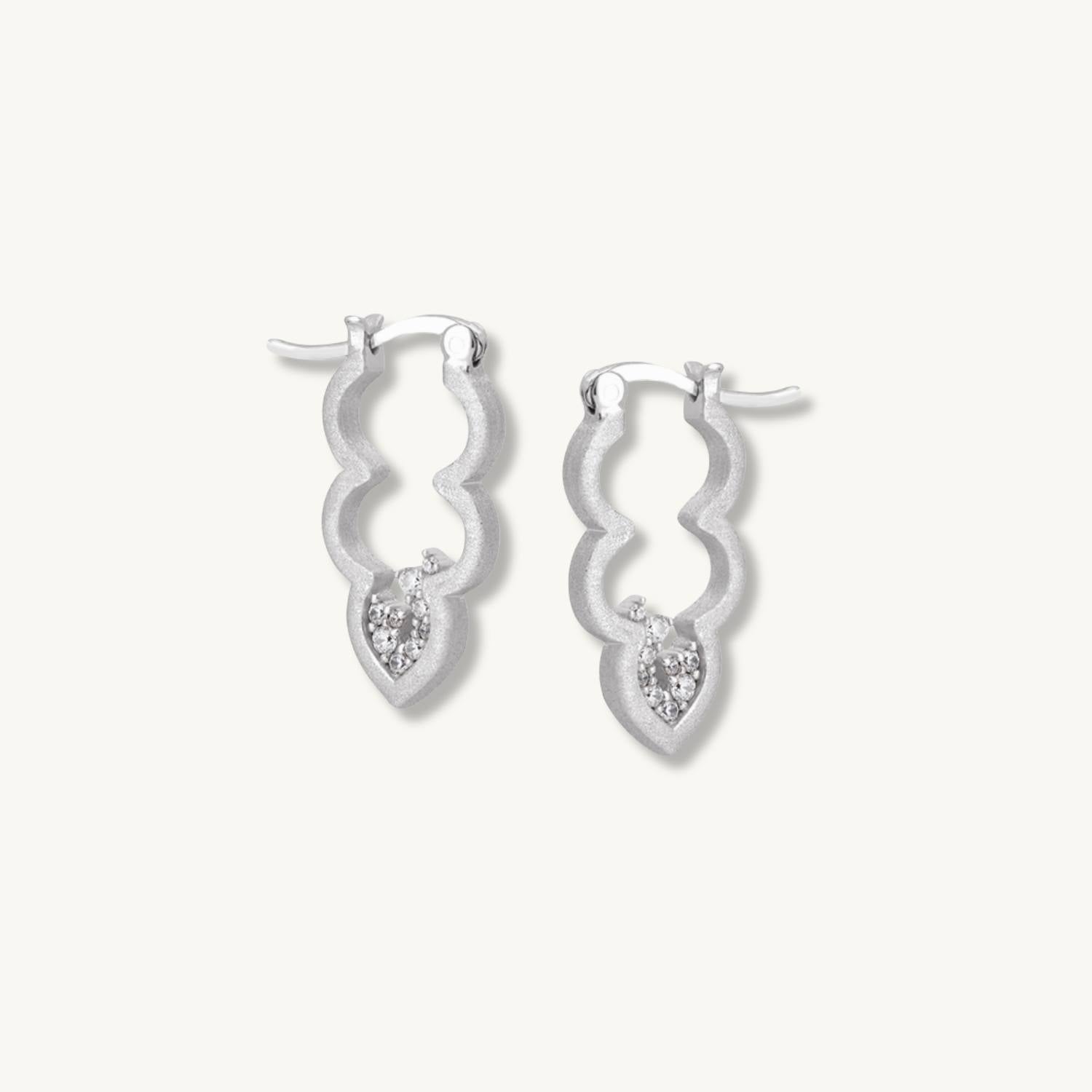 Sparkly Silver Cloud Hoop Earrings