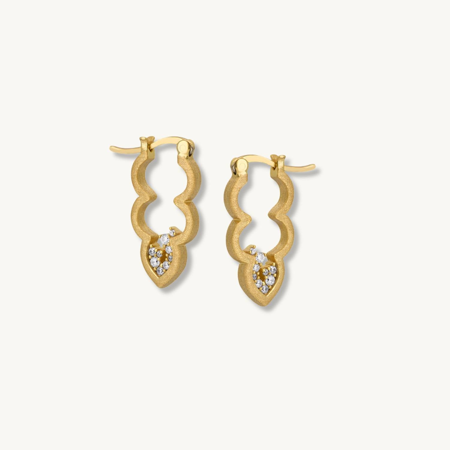 Sparkly Gold Cloud Hoop Earrings