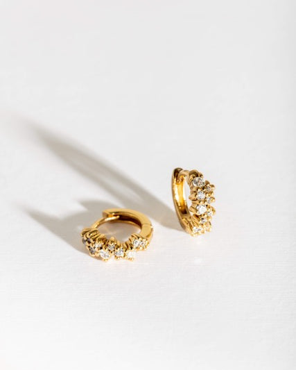 Galaxy Sparkly Gold Huggie Earrings