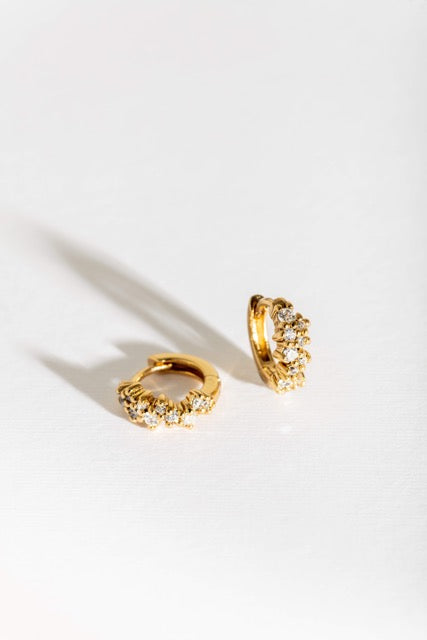 Galaxy Sparkly Gold Huggie Earrings