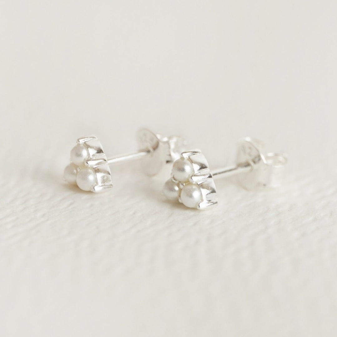 Triple Pearl Mini Stud Earrings - SilverTriple Pearl Mini Silver Stud Earrings