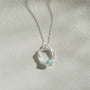 Turquoise Silver Circle Necklace (Large)