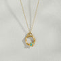 Turquoise Gold Circle Necklace (Small)