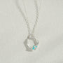 Turquoise Silver Circle Necklace (Small)