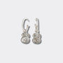 White Topaz Silver Lichen Hoop Earrings