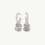White Topaz Silver Lichen Hoop Earrings