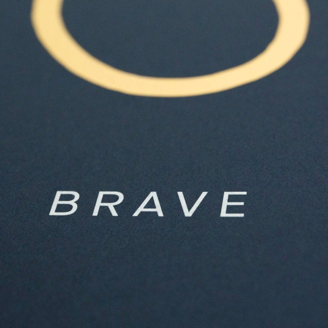 "Brave" Shorthand Slogan Art Print Blue (Unframed)