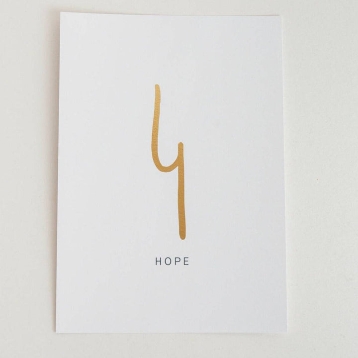 "Hope" Shorthand Slogan Art Print White (Unframed)