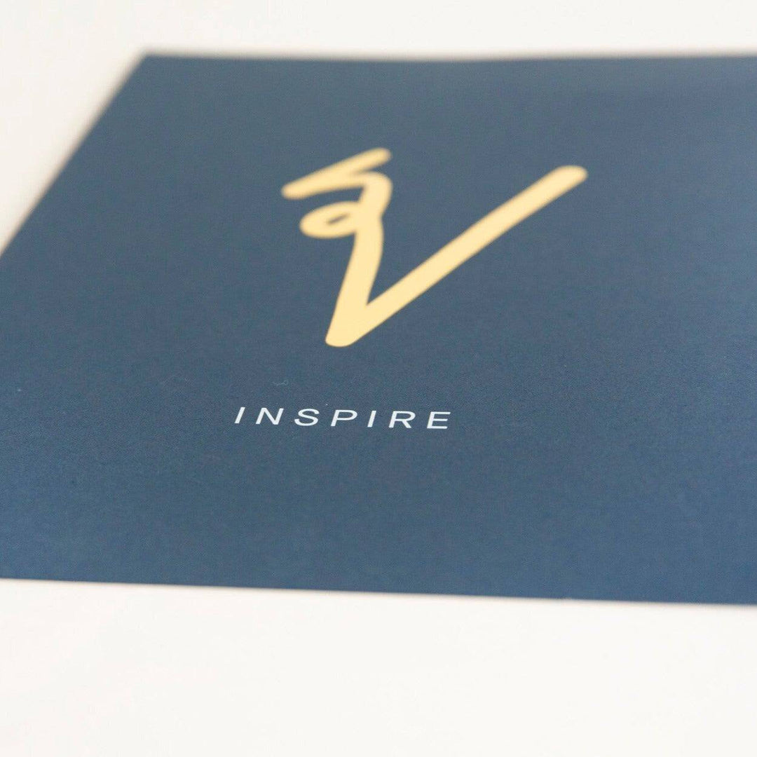 "Inspire" Shorthand Slogan Art Print Blue (Unframed)