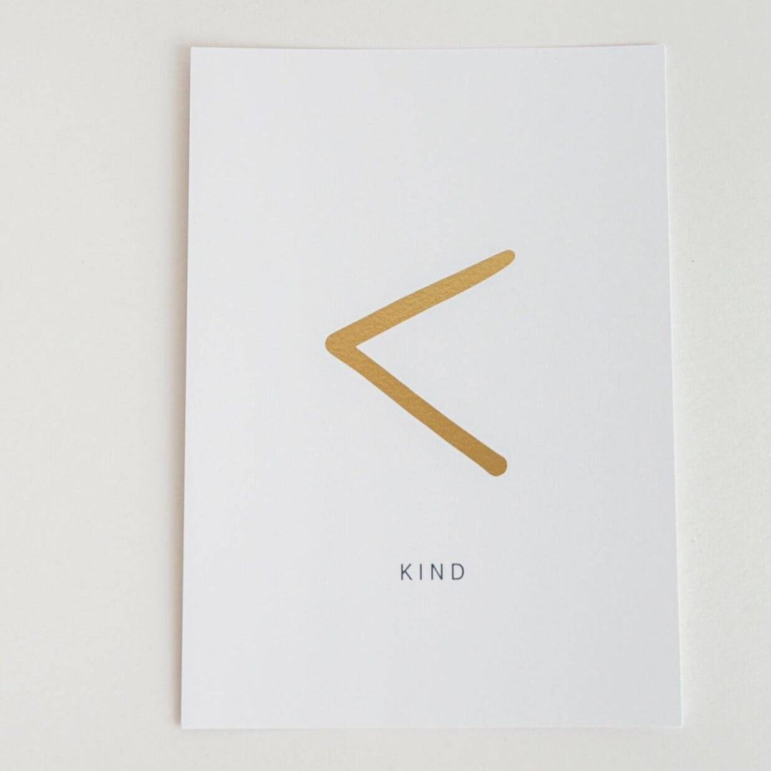 "Kind" Shorthand Slogan Art Print White (Unframed)