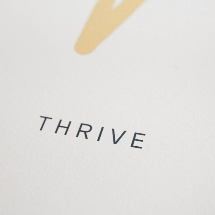 "Thrive" Shorthand Slogan Art Print White (Unframed)
