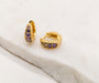 Amethyst Antique Gold Huggie Hoop Earrings