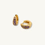Amethyst Gold Huggie Hoop Earrings
